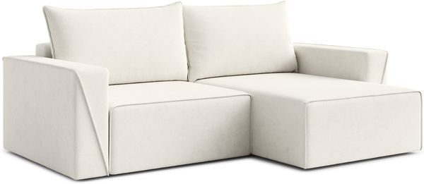AX LIVING Mirani Creme kleines Ecksofa mit Schlaffunktion 245 cm breit
