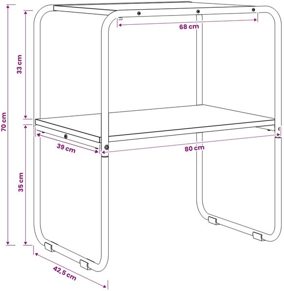 vidaXL Konsolentisch Schwarze Eiche 80 x 42,5 x 70 cm Holzwerkstoff 8007515 Bild 8