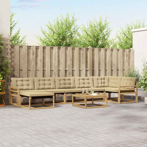 vidaXL Outdoor-Sofagarnitur 8 pcs Weiß und Beige 79 x 79 x 37 cm 3388927