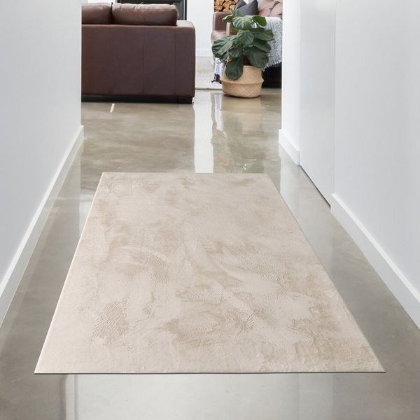 Carpetia Fellteppich Kunstfell Hasenfell-Optik, rund, Höhe: 10 mm, seidig weich & flauschig mit dichter Kurzflorstruktur