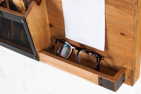 Alltagshelfer Wandboard MURAL 80cm Pinie Kreidetafel Haken Schlüsselbrett Bild 8