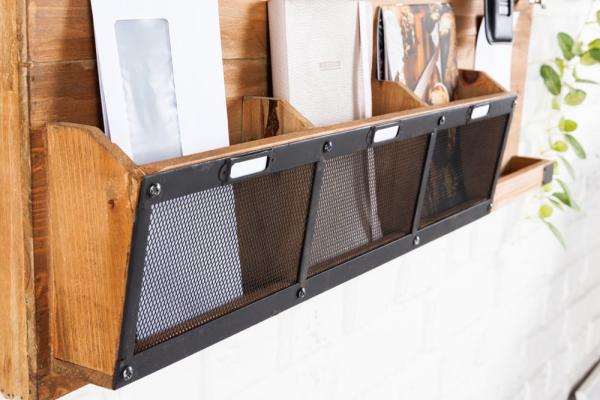 Alltagshelfer Wandboard MURAL 80cm Pinie Kreidetafel Haken Schlüsselbrett Bild 4