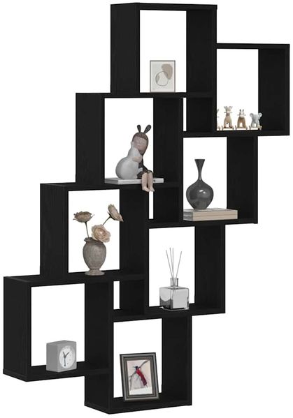 vidaXL Wandregal Schwarz Eichen-Optik 90 x 15 x 119,5 cm Holzwerkstoff 862650 Bild 3