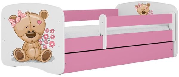Raumhirsch Furniture Kinderbett 70x140, 80x160, 80x180 cm - Komplettset mit Matratze & Schublade (Bett für Mädchen, Einzelbett Kinder 2–12, mit Rausfallschutz & Lattenrost), verschiedene Farben & Designs
