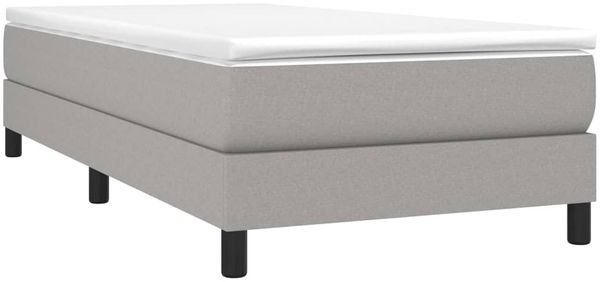 vidaXL Polsterbett, Stoff, 25,0 cm, Hellgrau, 90x190 cm, mit Lattenrost, Schwarz Bild 3