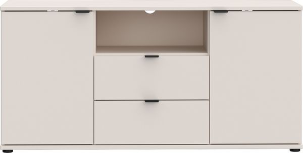 TV-Schrank >GANYMEDE< 2 Türem, 2 Schübe, sandfarbig - 129,8x63,1x41,3cm (BxHxT)