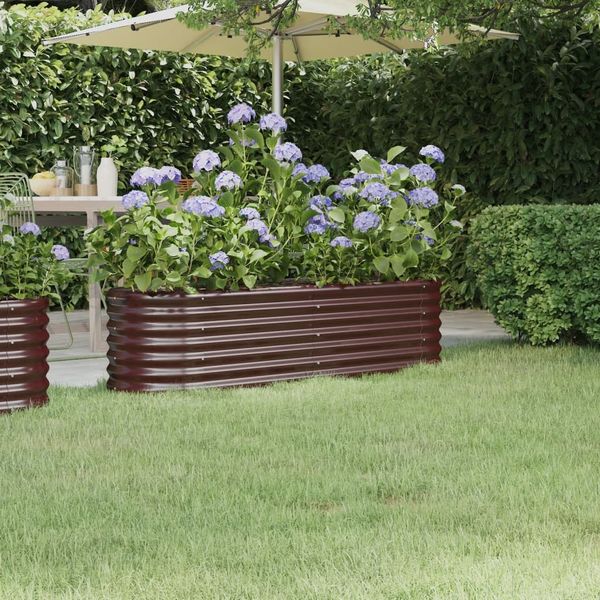 vidaXL Hochbeet Verzinkter Stahl 152x40x36 cm Braun 318870