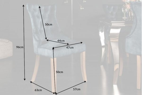 Edler Stuhl MODAN petrol Samt mit Komfortgriff Landhaus Bild 10