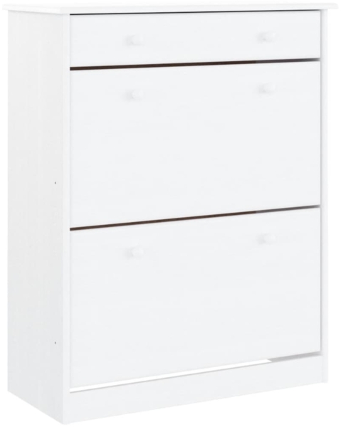 vidaXL Schuhschrank ALTA Weiß 77x35x96 cm Massivholz Kiefer 353924
