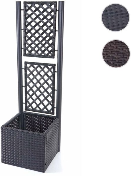 Poly-Rattan Rankgitter HWC-D76, Pflanzkasten Rankhilfe, 142x43x43cm ~ anthrazit Bild 6