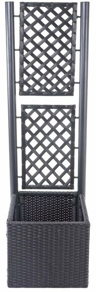 Poly-Rattan Rankgitter HWC-D76, Pflanzkasten Rankhilfe, 142x43x43cm ~ anthrazit Bild 2