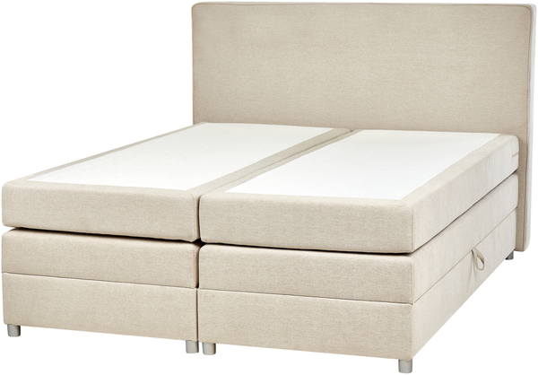Boxspring Bett MINISTER 160 x 200 cm Stoff Helles Beige Bild 4