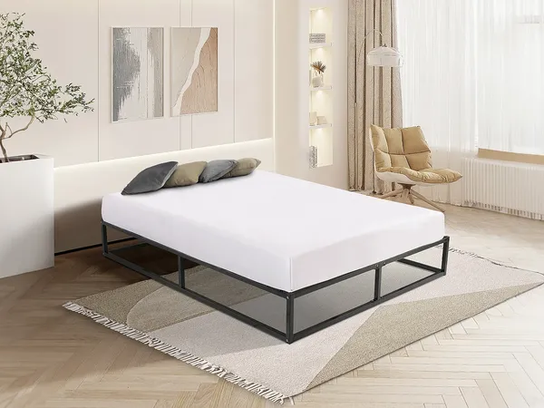 Vente-unique - RAMMUS Lattenrost und Bettrahmen Metall Schwarz - B 138 cm x H 28 cm x L 188 cm