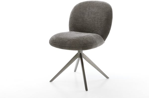 Drehstuhl Nube-Flex Bouclé Soft Schlamm Kreuzgestell breit Graphit 360° drehbar Wippfunktion Taschenfederkern