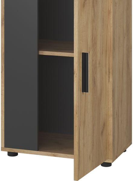 Kommode Berno Goldkraft Eiche/Anthrazit 50.1 x 87.3 cm mit 2 Fächern Vicco Bild 5