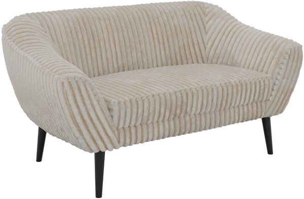 Polstersofa PIRS 2 Skandinavisches Sofa 2-Sitzer, Sofa mit Wellenfederung, Breite 140 cm, schwarze Füße Hoher Sitzkomfort - Beige Cord Bild 8