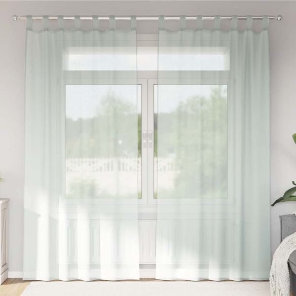 vidaXL Voile Vorhänge mit Schlaufen 2 Stk. Hellgrau 140x225 cm 4102298
