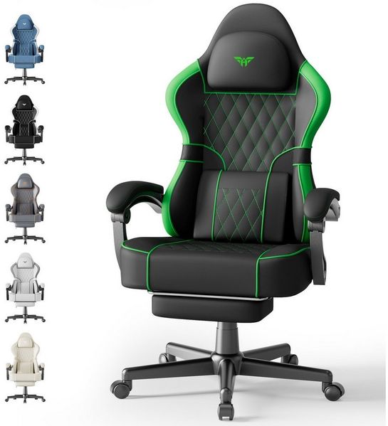Huracan Gaming-Stuhl Gamer Chair mit verstellbare Kopfstütze und Lendenkissen,Ergonomisch
