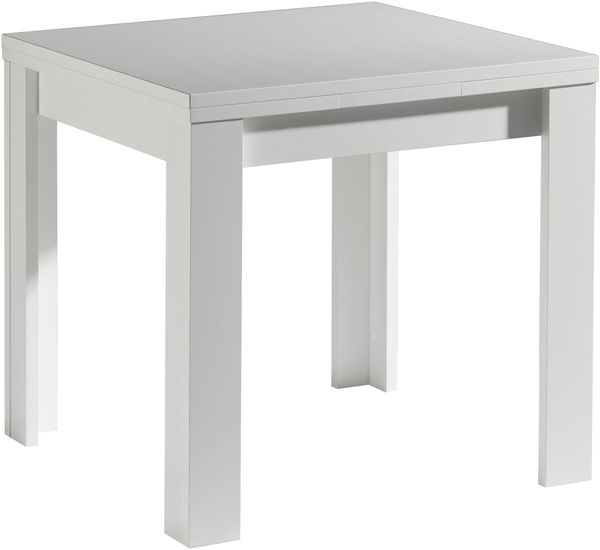 Kulissentisch >Monzi< (ausziehbar bis 136cm) in weiß matt - 80(136)x78x80cm (BxHxT)