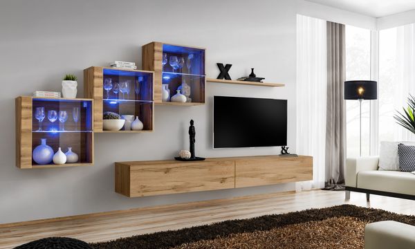 Hängende Wohnwand Switch XX in Wotan 330 x 150 6-teilig