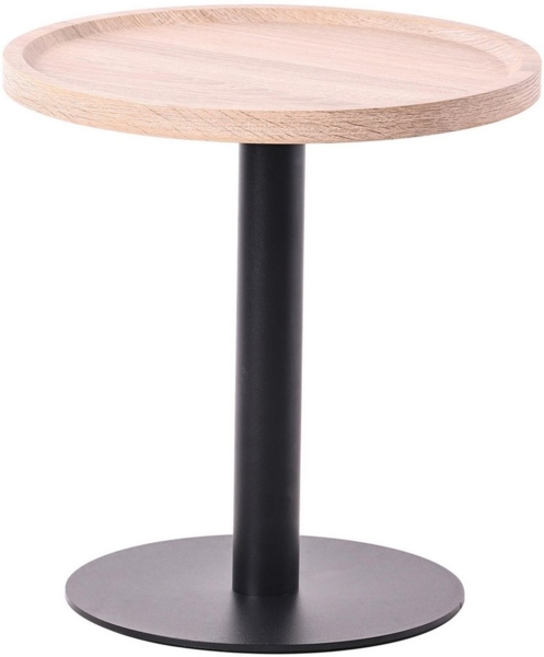 TPFLiving Beistelltisch Arden (Besonderheiten: Bodenschoner, ineinander stellbar, Gestell aus pulverbeschichtetem Metall (matt-schwarz), Maße (TxBxH): 50 x 50 x 45cm - Farbe: eiche