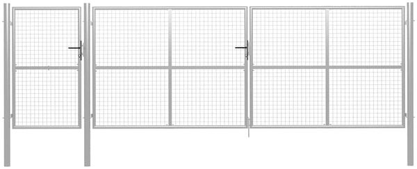 vidaXL Gartentor aus Stahl 500 x 150 cm Silber 144355