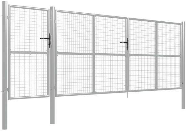 vidaXL Gartentor aus Stahl 500 x 150 cm Silber 144355 Bild 2