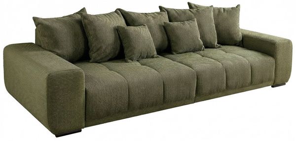 riess-ambiente Big-Sofa ELEGANCIA 285cm grün - Cord, Buchenholz, Federkern, inkl. Kissen, FSC, Einzelartikel 1 Teile, Moderne XXL-Couch - ideal für Wohn- & Schlafzimmer oder Loft-Wohnungen