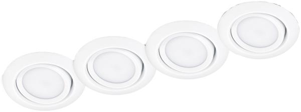 Runder LED Einbaustrahler Decke im 4er Set schwenkbar Weiß matt 5 Watt