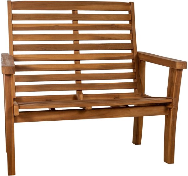 CLP Teakbank Nicosia mit Liegefunktion Teakholz wetterfest robust pflegeleicht,teak 120 cm
