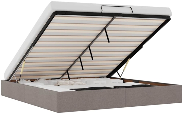 vidaXL Ottoman-Bett ohne Matratze Taupe 160x200 cm Stoff 3310893