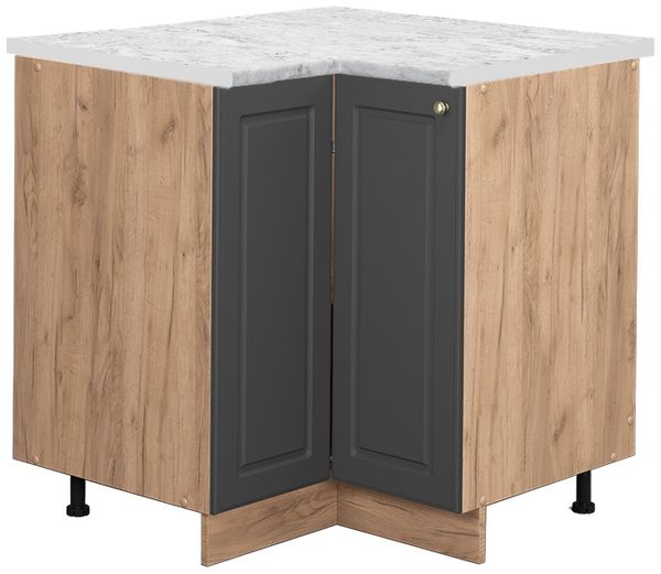 Eckunterschrank Fame-Line Anthrazit-Gold 80.5 cm , AP Marmor Vicco