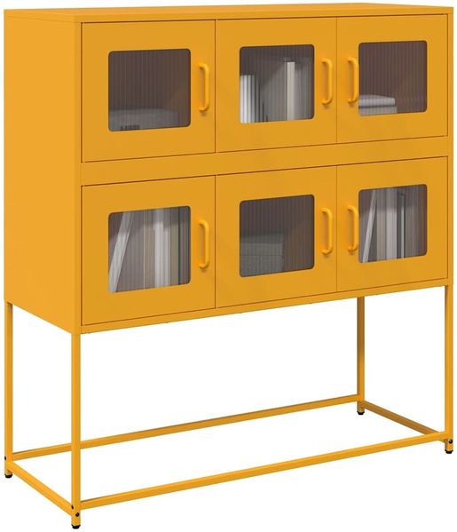 vidaXL Sideboard Senfgelb 100,5x39x107 cm Kaltgewalzter Stahl 853425