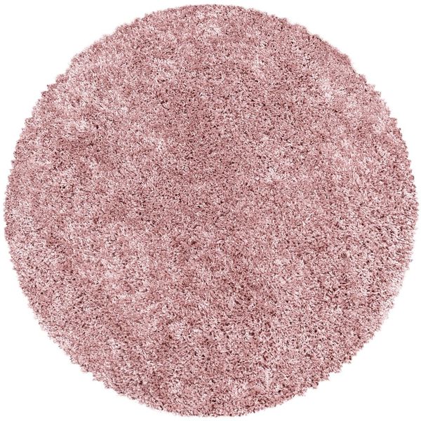 Hochflor Teppich Sima rund - 160 cm Durchmesser - Rosa