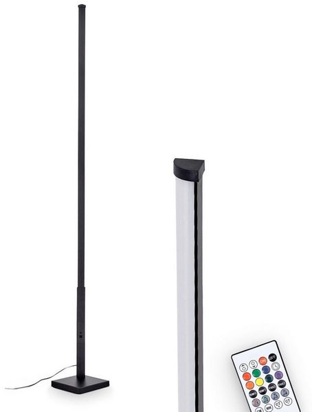 hofstein Stehlampe Stehlampe aus Metall/Kunststoff in Schwarz/Weiß, LED wechselbar, Stehleuchte mit Farbwechsler, Fußschalter, Fernbedienung, Kelvin CCT