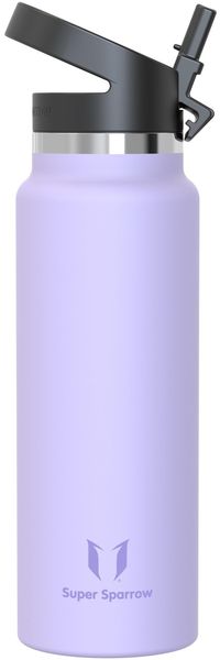 Super Sparrow Trinkflasche Edelstahl 1200ml - Breite Öffnung SwivelSip Thermosflasche - BPA-Frei Thermoskanne, Ergonomisch Trinkflaschen Strohhalm für Sport, Travel, Schule, Outdoor