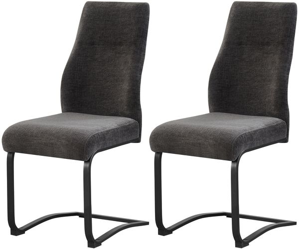 Schwinger-Stuhl 2er Set Madrid Stühle in Anthrazit - gemütliches Design - B/H/T: 43x98x59 cm