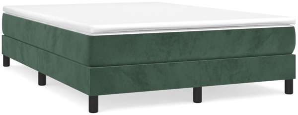 vidaXL Boxspringbett mit Matratze Dunkelgrün 140x200 cm Samt 3144336