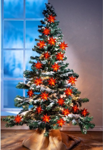 LED-Lichterkette Sterne rot 1,35m Weihnachtsdeko Leuchtdekoration Batterie