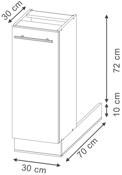 Regalinselunterschrank Fame-Line Schwarz gestreift 30 cm ohne Arbeitsplatte Vicco Bild 3