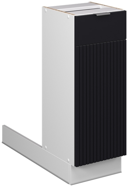 Regalinselunterschrank Fame-Line Schwarz gestreift 30 cm ohne Arbeitsplatte Vicco Bild 1