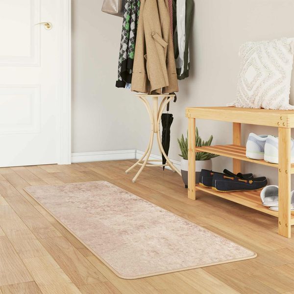 vidaXL Teppichläufer MARSA Beige 50 x 200 cm Polyester und PVC 42023075