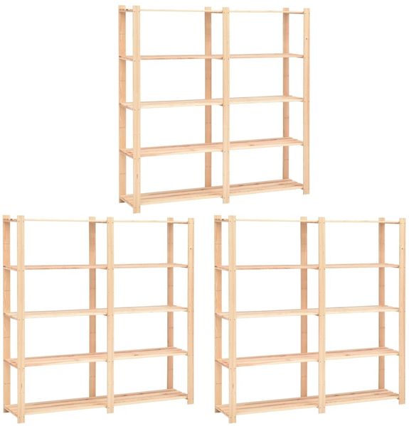 vidaXL Lagerregale 5 Böden 3 Stk. 170x38x170cm Massivholz Kiefer 500kg 3051110