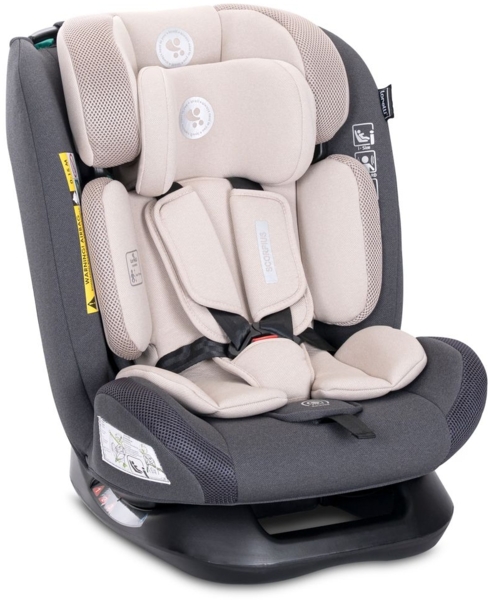 Lorelli Kindersitz Scorpius i-Size (40-150cm) verstellbar 5-Punkt-Gurt bis 36 kg beige grau