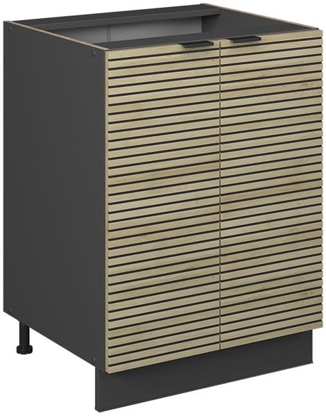 Küchenunterschrank Fame-Line Eiche Paneel 60 cm ohne Arbeitsplatte Vicco