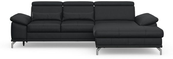 sit&more Ecksofa Cabrio L-Form, B: 295 cm, mit Sitztiefen-, Arm- & Kopfteilverstellung, 2 Nierenkissen, Federkern, optional Bettfunktion und Stauraum