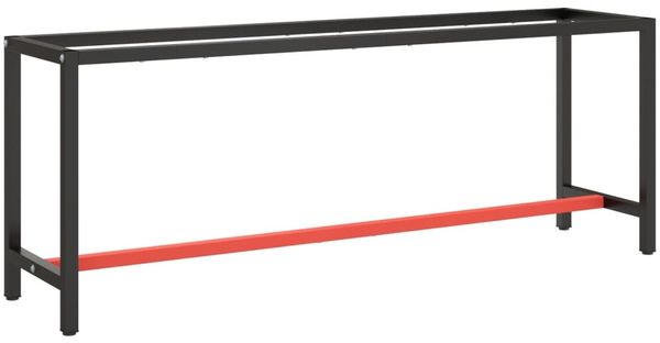 vidaXL Werkbankgestell Mattschwarz und Mattrot 210x50x79 cm Metall 151454