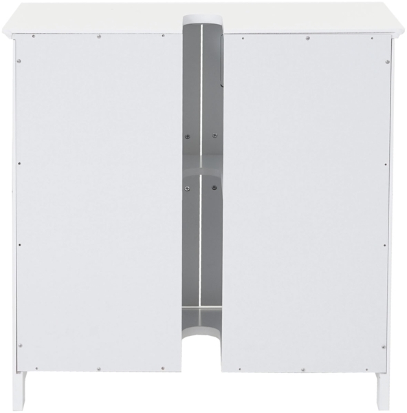 Waschbeckenunterschrank HWC-A85, Badschrank 60x60x30cm ~ weiß Bild 6