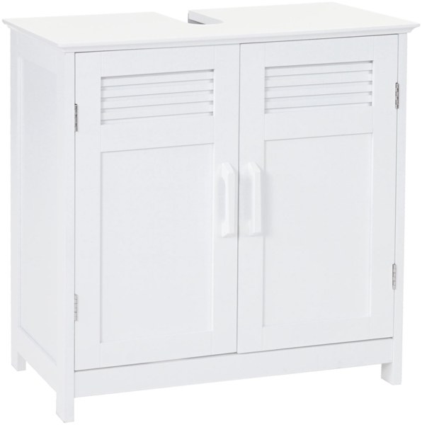 Waschbeckenunterschrank HWC-A85, Badschrank 60x60x30cm ~ weiß Bild 4