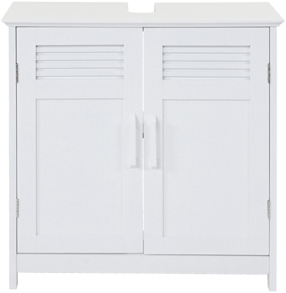 Waschbeckenunterschrank HWC-A85, Badschrank 60x60x30cm ~ weiß Bild 3